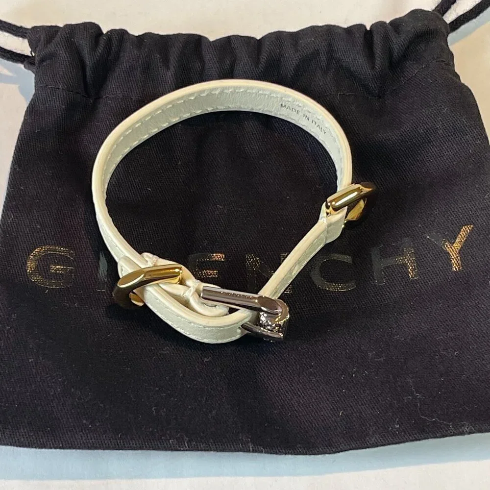 Givenchy White Leather Voyou Bracelet - NWOT